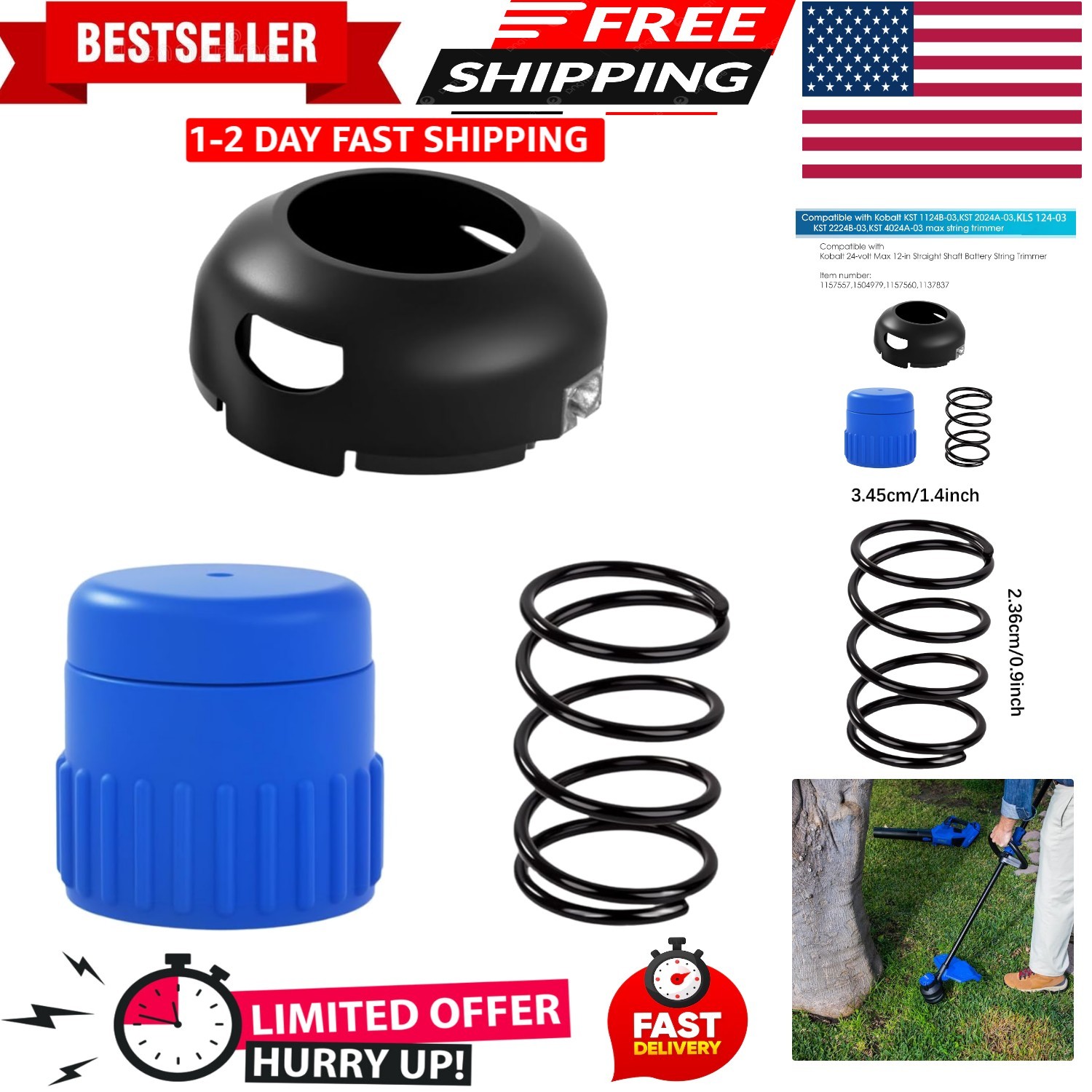 Kobalt Trimmer Spring Cover Knob for KST Models - Quick Fix, Long-lasting Use gallery