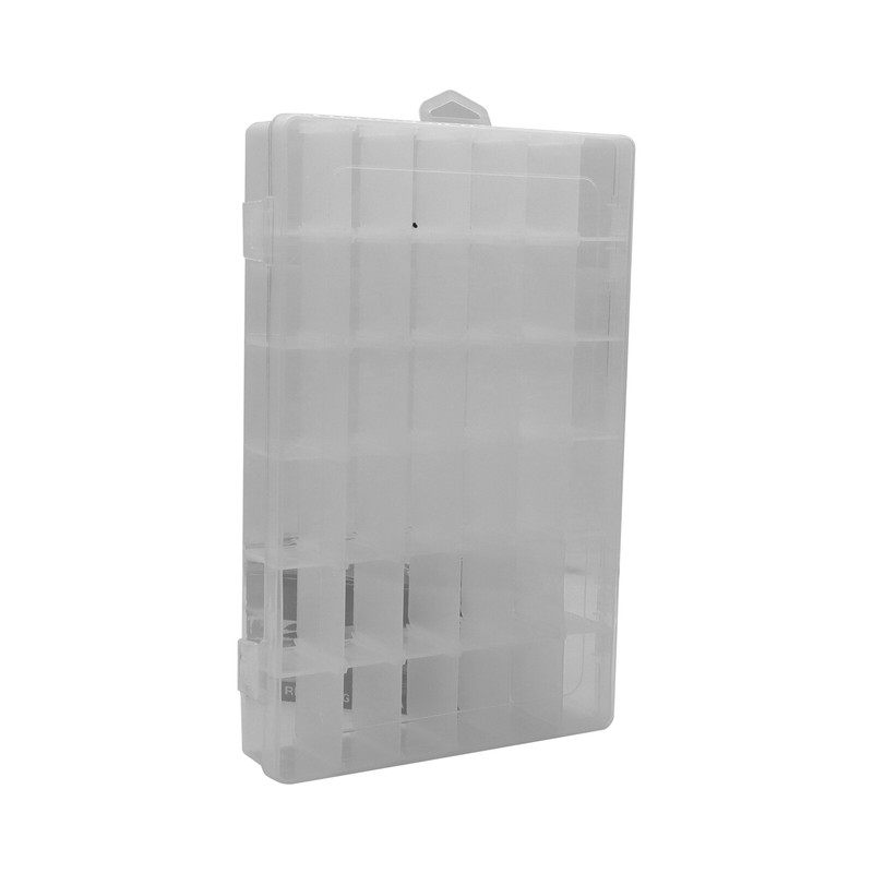 36 Compartment Clear Plastic Multipurpose Organizer Box with Adjustable Grids US gallery