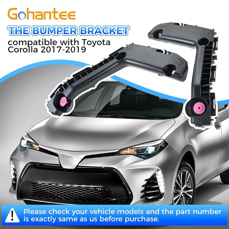 Gohantee Front Bumper Bracket Compatible with Toyota Corolla 2017 2018 2019 Bump gallery