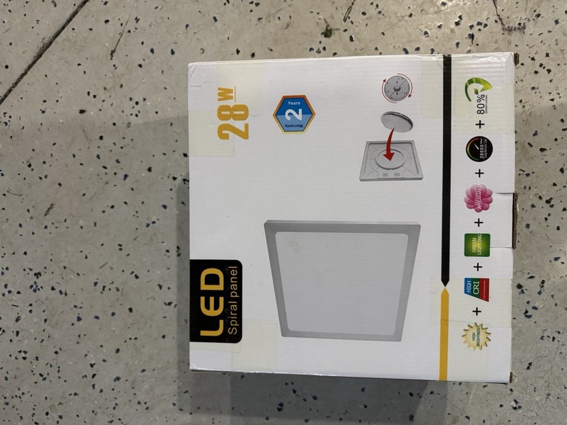 LED Square Panel Ceiling Light 28W Dimmable 3000K-6500K Hardwired White gallery