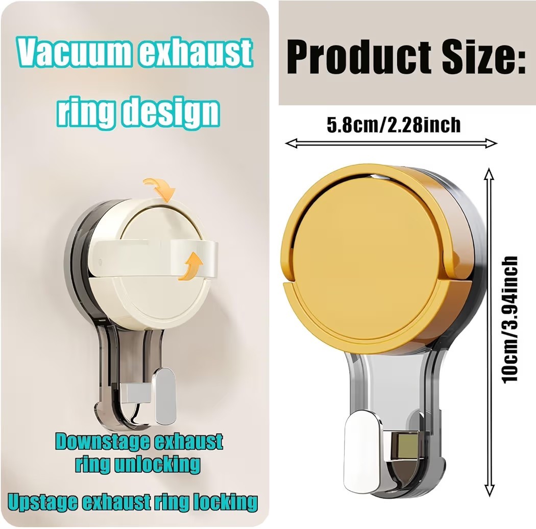 3Pcs Suction Cup Hooks, Reusable Shower Hook, Vacuum Suction... gallery