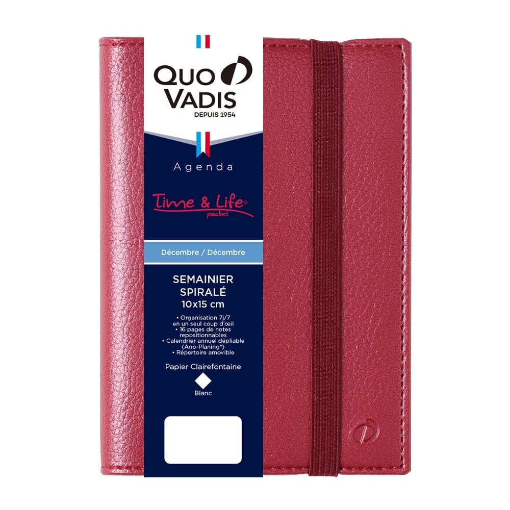 Quo Vadis Time & Life 10x15 Diary (Weekly Vertical, December 2025 Start, A6 Red gallery