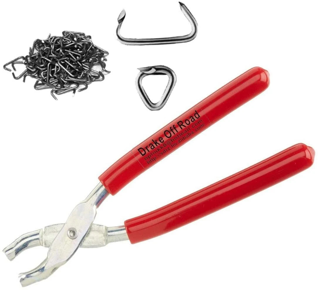 Hog Ring Pliers Kit With 100pcs Rings Tool Set For Seat Cover Upholstery Red New gallery