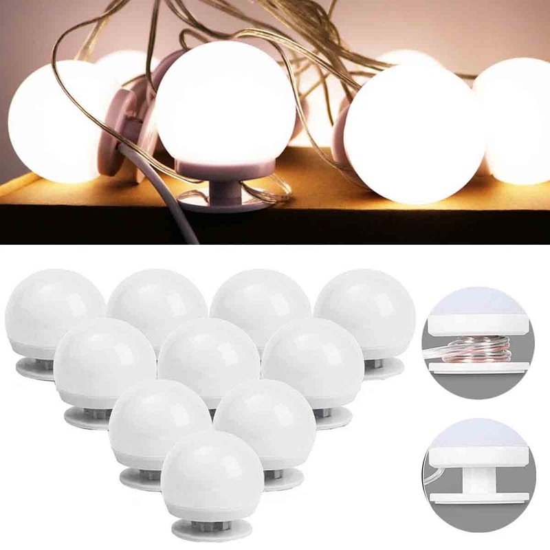 10 LED Kit Bulbs Vanity Light Dimmable Lamp Make Up Mirror Lights gallery