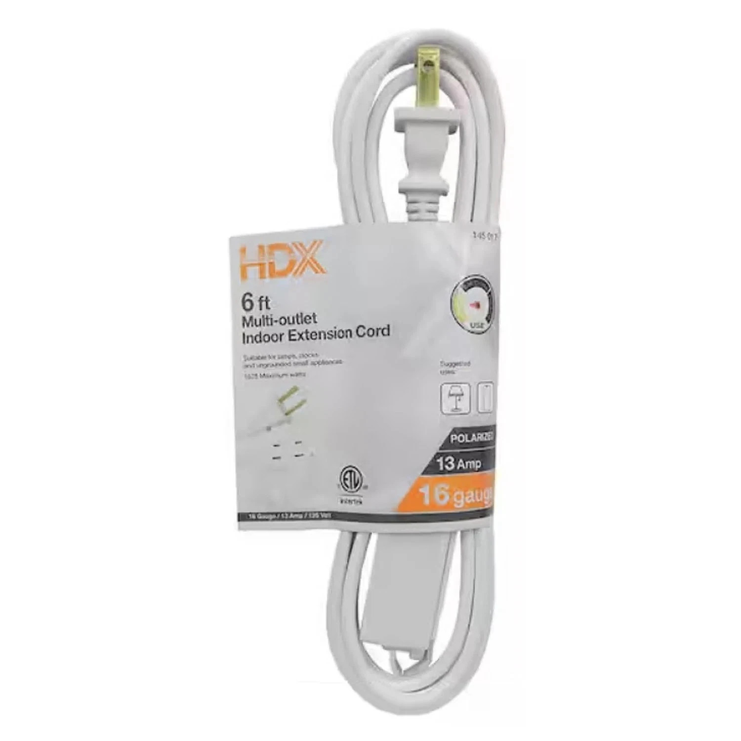 6 ft. 16/2 Light Duty Indoor Multi-Outlet Extension Cord, White gallery
