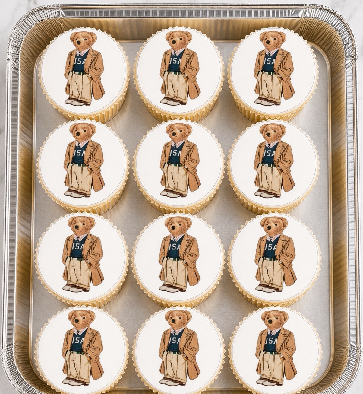 12 Polo Bear Edible Image rounds, dessert images, Wafer paper, pre cut gallery