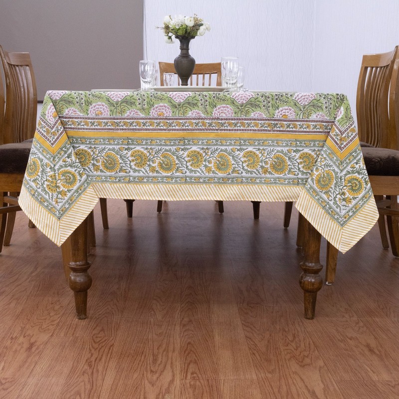 Floral Block Printed Table Cloth Dining Table Cloth Table Napkins With Mats gallery