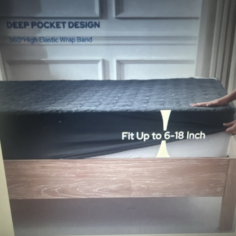 Bedlore Waterproof Breathable Microfiber Mattress Protector Gray Deep Pocket gallery