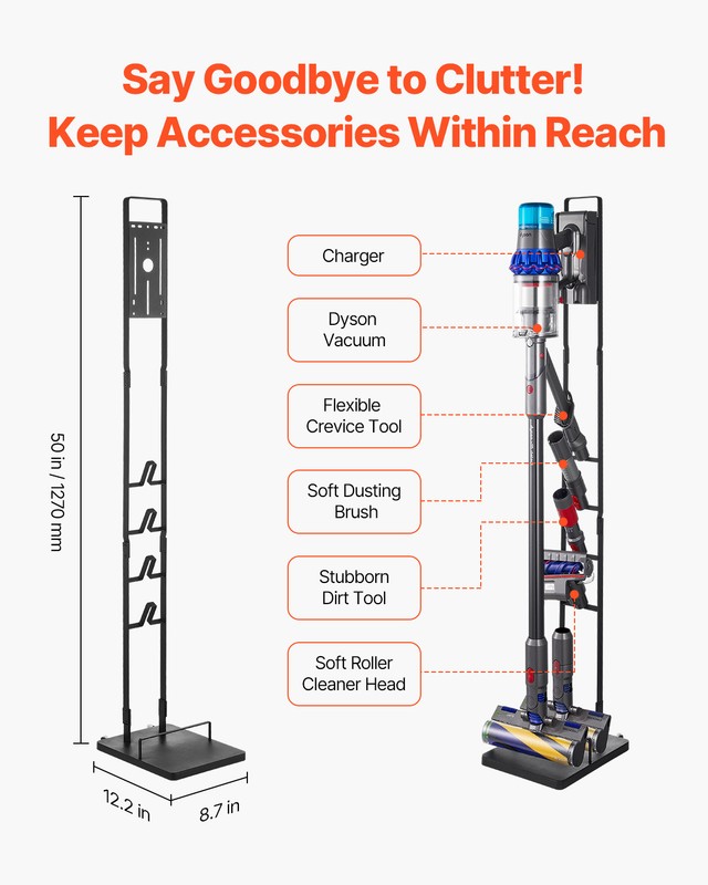 VEVOR Vacuum Stand for Dyson Multi-Models Stable Storage Bracket Holder Wheels gallery
