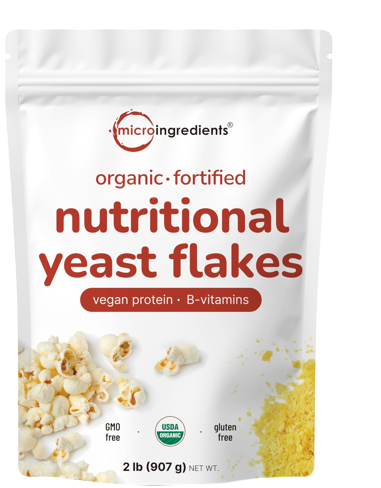 Organic Fortified Nutritional Yeast Flakes, 2Lb (32Oz) | Rich in Vegan Protein gallery