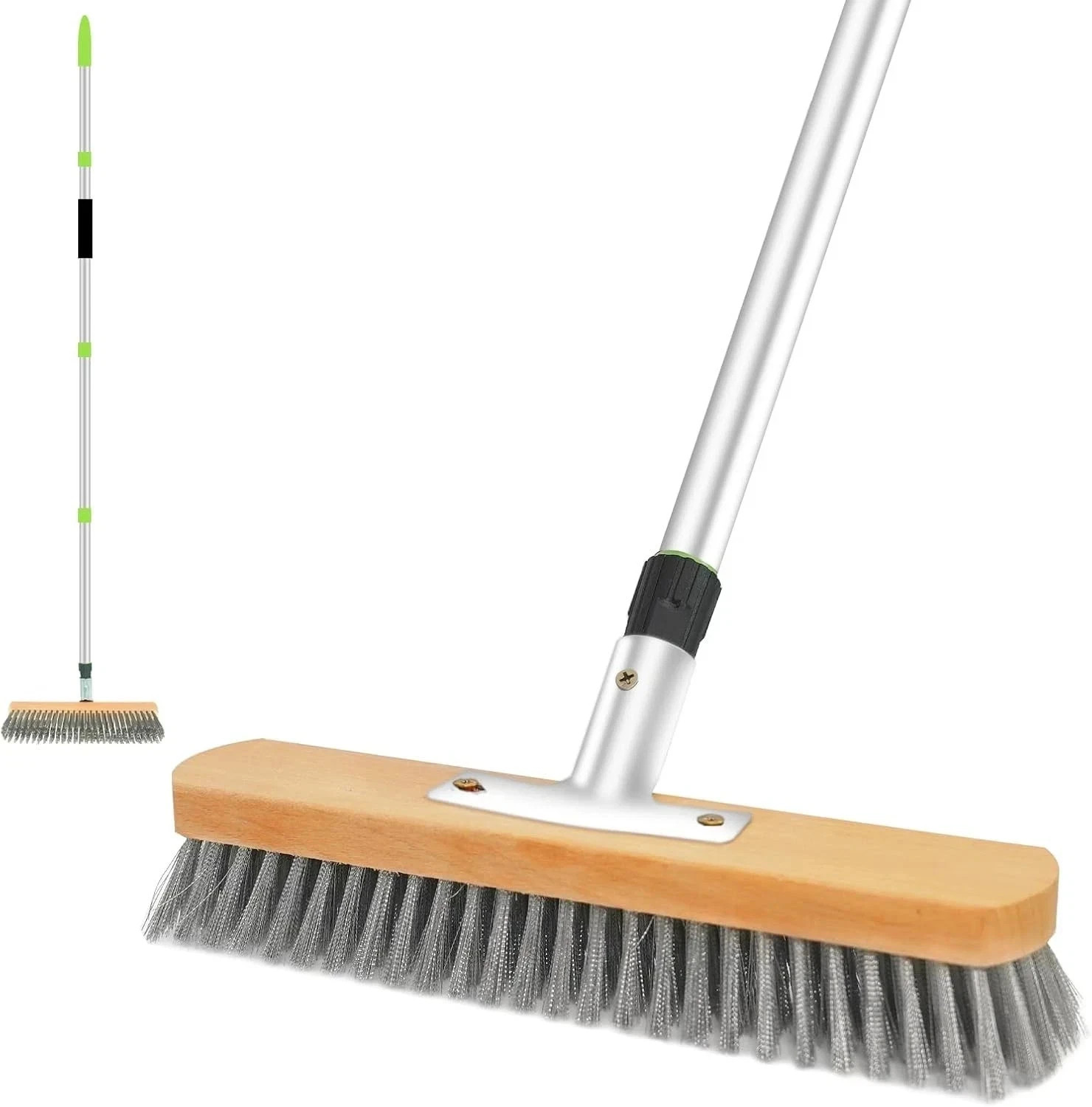 Stainless Steel Wire Scrub Brush with Long Handle, 62" Heavy Duty Floor Scrub gallery