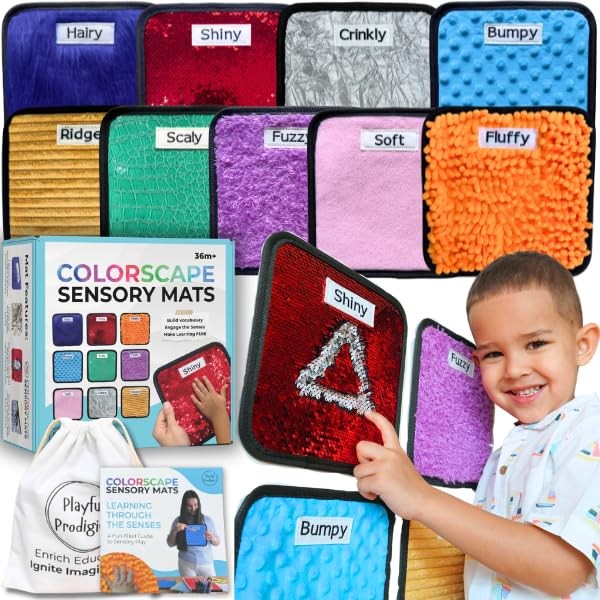 9 Labeled Sensory Mats w/Lesson Plans | Sensory Toys for Kids with Autism | M... gallery