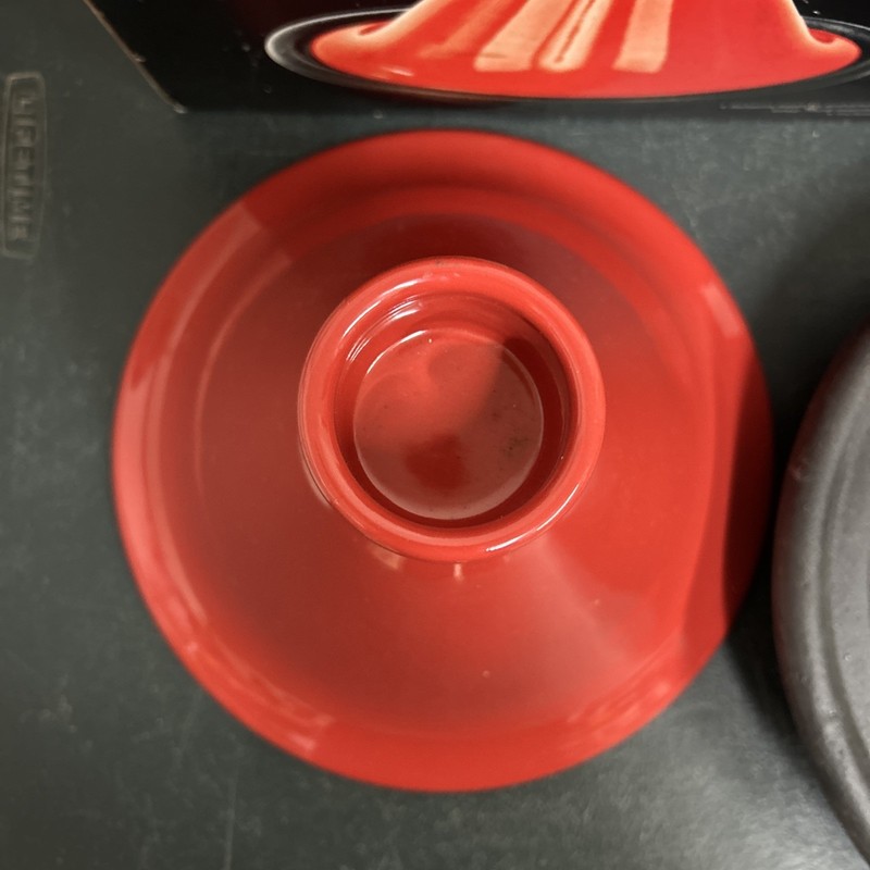 CROFTON CAST IRON BASE MOROCCAN TAGINE RED PORCELAIN ENAMEL NEW gallery