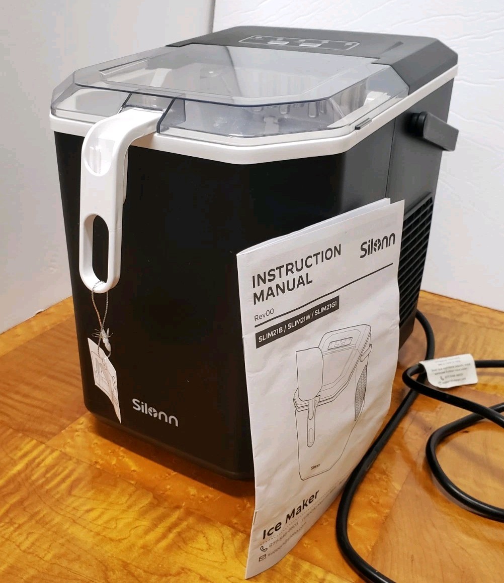 Silonn Countertop Ice Maker Machine 26 lbs/Day 2 Sizes SLIM21B Portable NWOB gallery