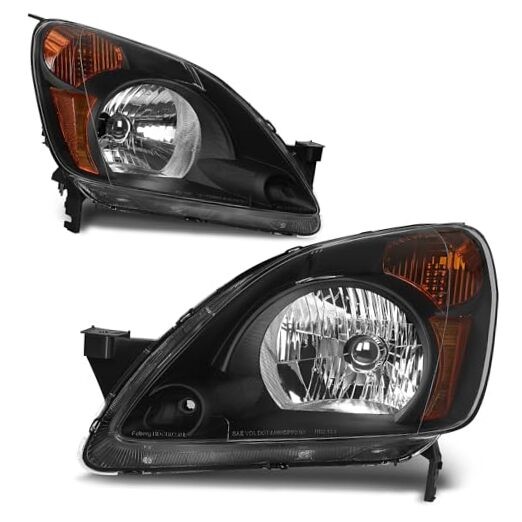 Headlight Assembly Compatible with 02 03 OE - Black/Amber/Clear Fit 02-04 CR-V