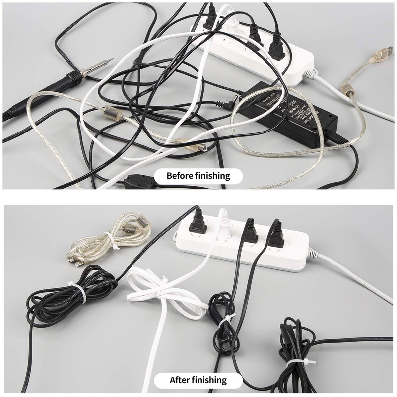 Cable Zip Ties,600 Piece Self-Locking Nylon 4/6/8/10/12 Inch 600 Piece, White gallery