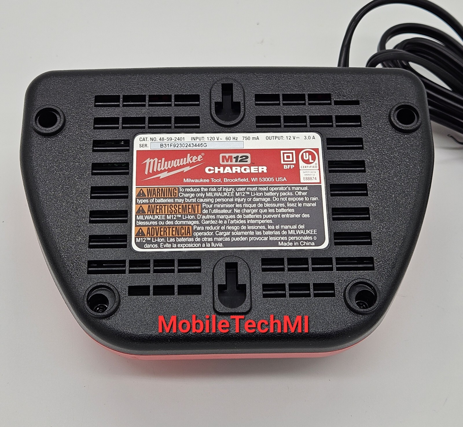 New Milwaukee M12 Battery Charger Lithium Ion 12 Volt 48-59-2401 Genuine OEM gallery