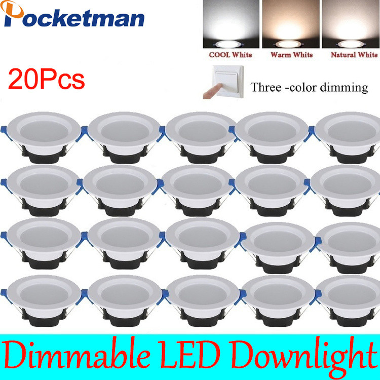 10/20Pcs Dimmable Recessed Ceiling Light 7W LED Downlight Spotlight 85V-265V gallery