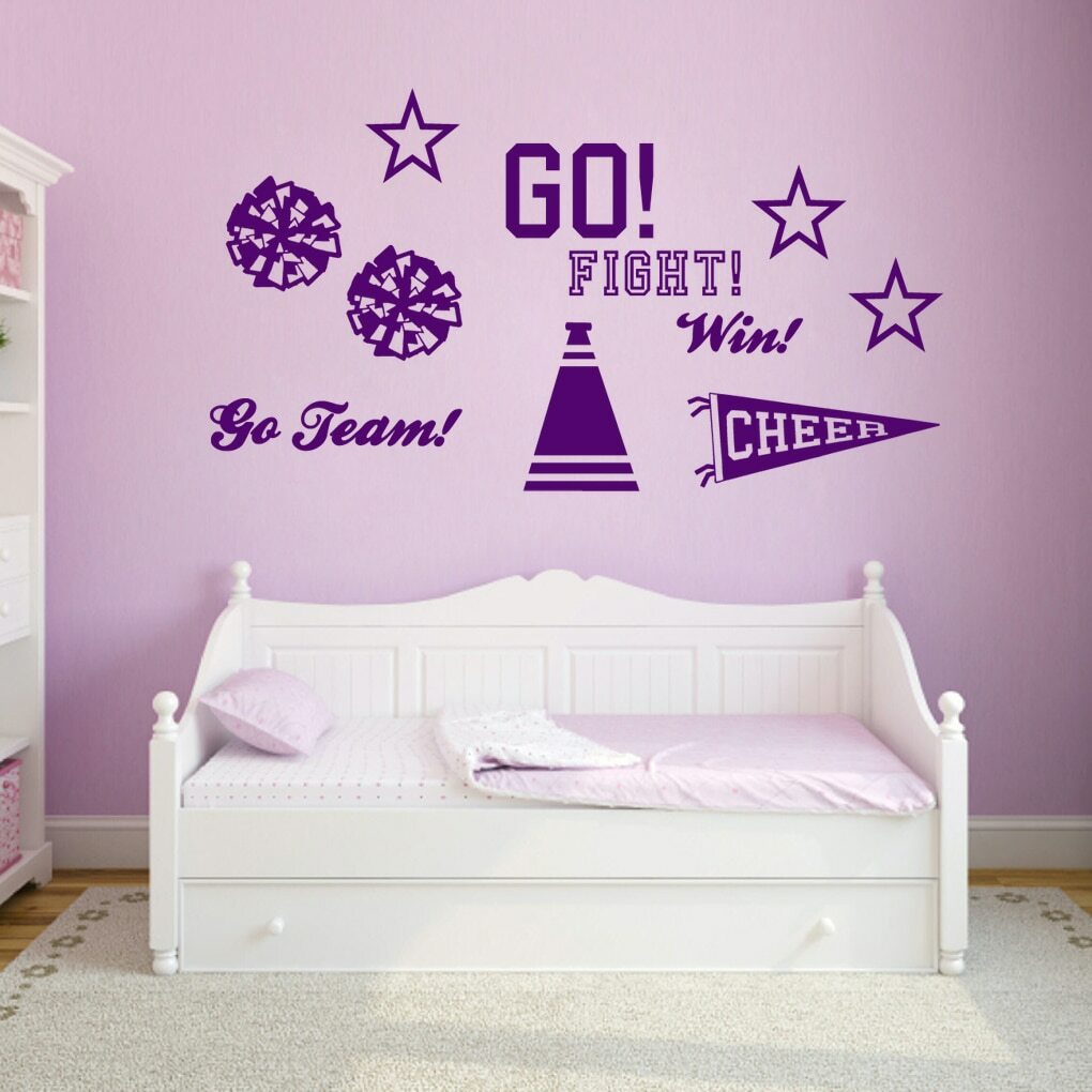 Cheerleading Wall Decal Set - Sports, Athlete, Girls, Teens, Kids, Bedroom, Art gallery