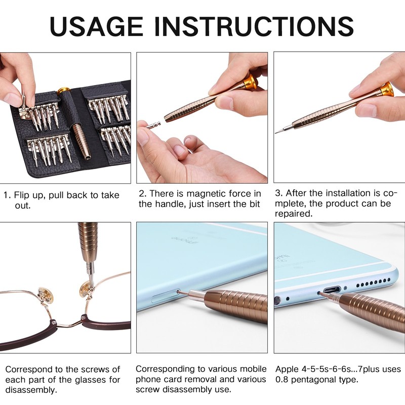 25 in 1 Repair Tool Set Screwdriver Wallet Kit For Macbook Pro Air Smart Phones gallery