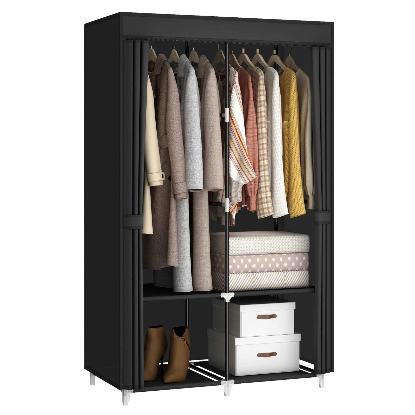 Portable Closet Wardrobe for Small Room, 35-Inch Clothing Organizer Storage Rack gallery