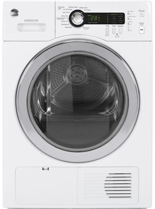 GE 24" White Ventless Condenser Electric Dryer - DCCH480EKWW gallery