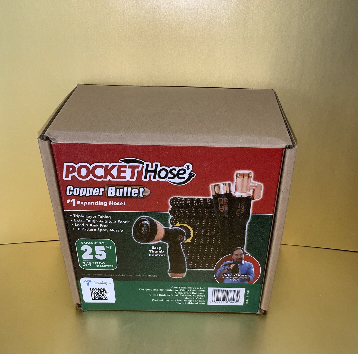 Pocket Hose Copper Bullet With Thumb Spray Nozzle Expanding 25 Ft. gallery