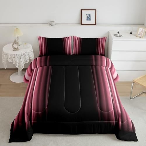 Abstract Ombre Comforter Set Kids Teens Pink Black Bedding Set King Multi 45 gallery