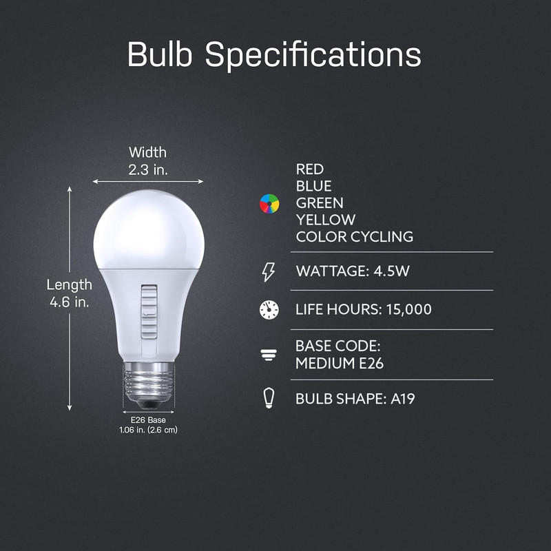 LED Color Changing Light Bulb - A19 with an E26 Medium Base Light Bulb - 60W Eq gallery