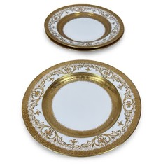 Crown Sutherland England for Stern Brothers Gold Encrusted Salad Plates Set of 3