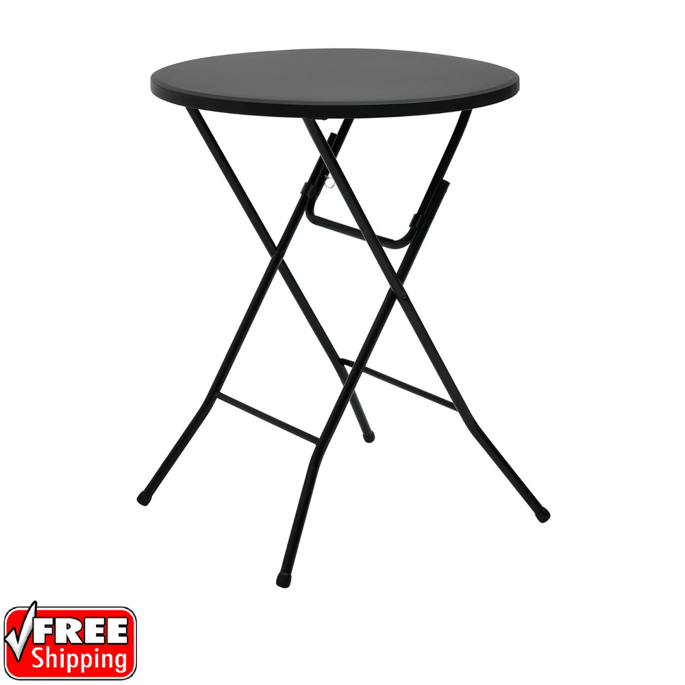 High Top Folding Bistro Table Cafe Round Outdoor Patio Cocktail Party Porch Side