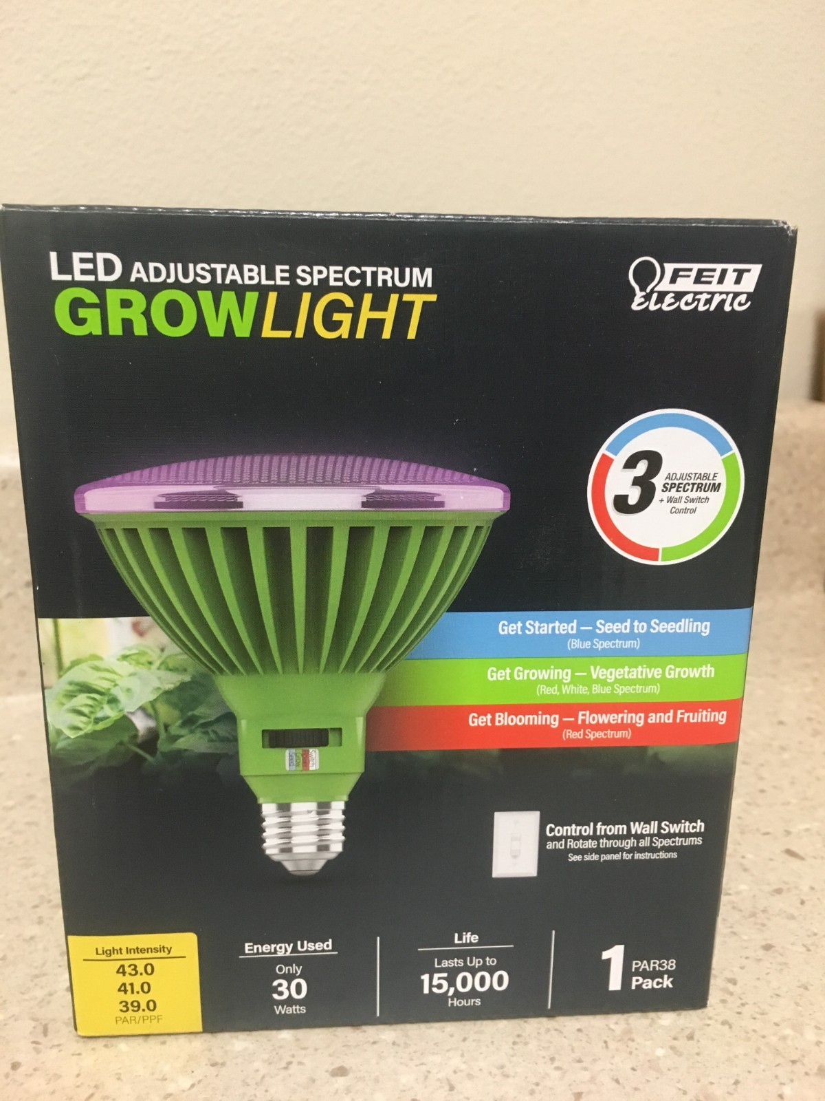 Feit PAR38 E26 (Medium) LED Grow Light Clear 30 Watt Equivalence 1 pk gallery