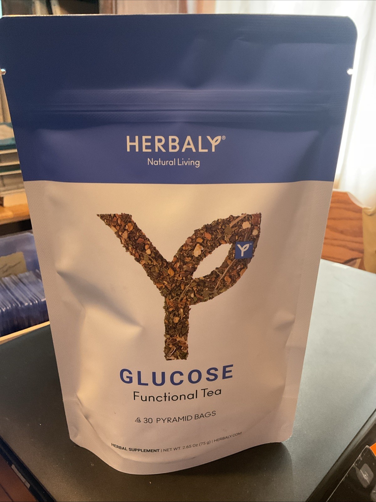 Herbaly Glucose Functional Tea - Vitality & Wellness 30 Pyramid Bags gallery