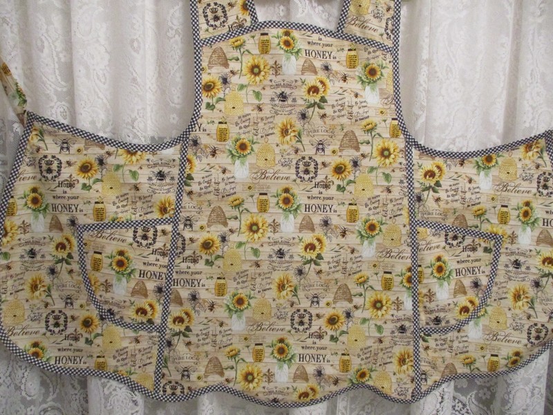 HANDMADE BIB APRON HONEY BEES gallery