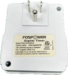 Intertek TUE-19 Digital Timer 4005922 125VAC, 60HZ FOSPOWER