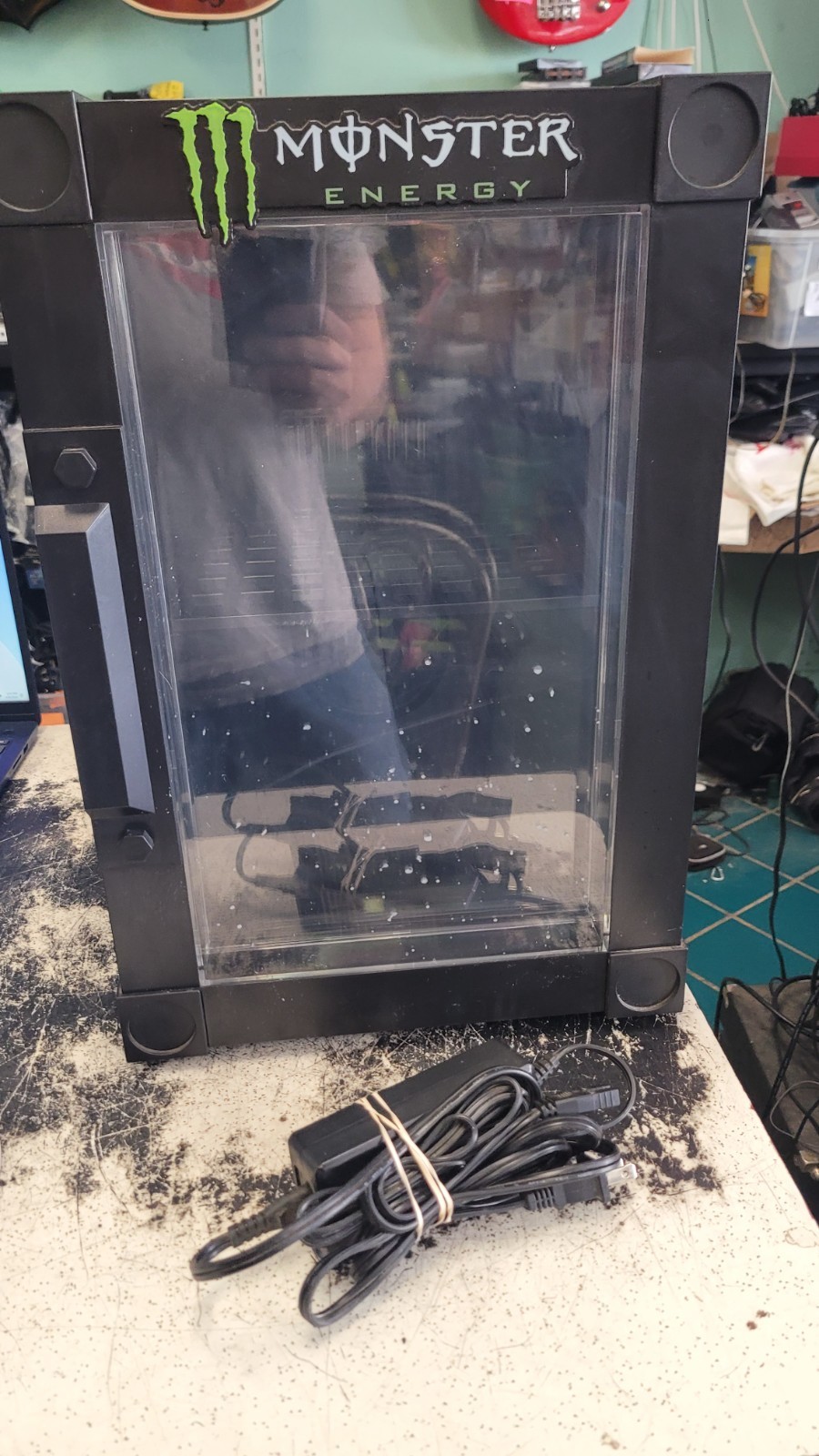 Monster Energy Mini Fridge Countertop Cooler B63NB READ WORKING NOT VERY COOL gallery