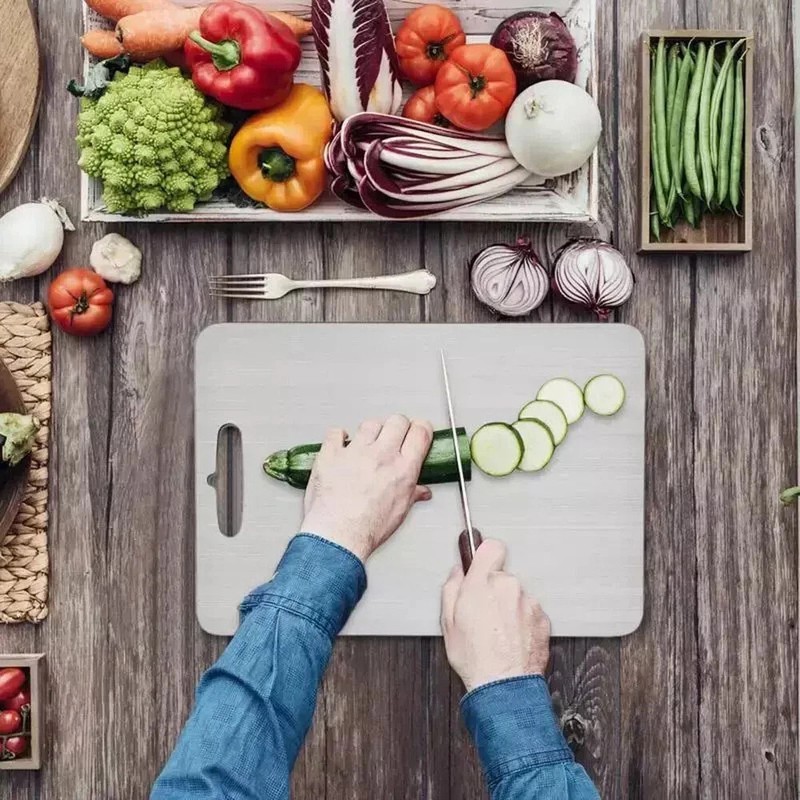 Titanium Coating Cutting Board Double-Sided Kitchen Tool Camping Size L gallery