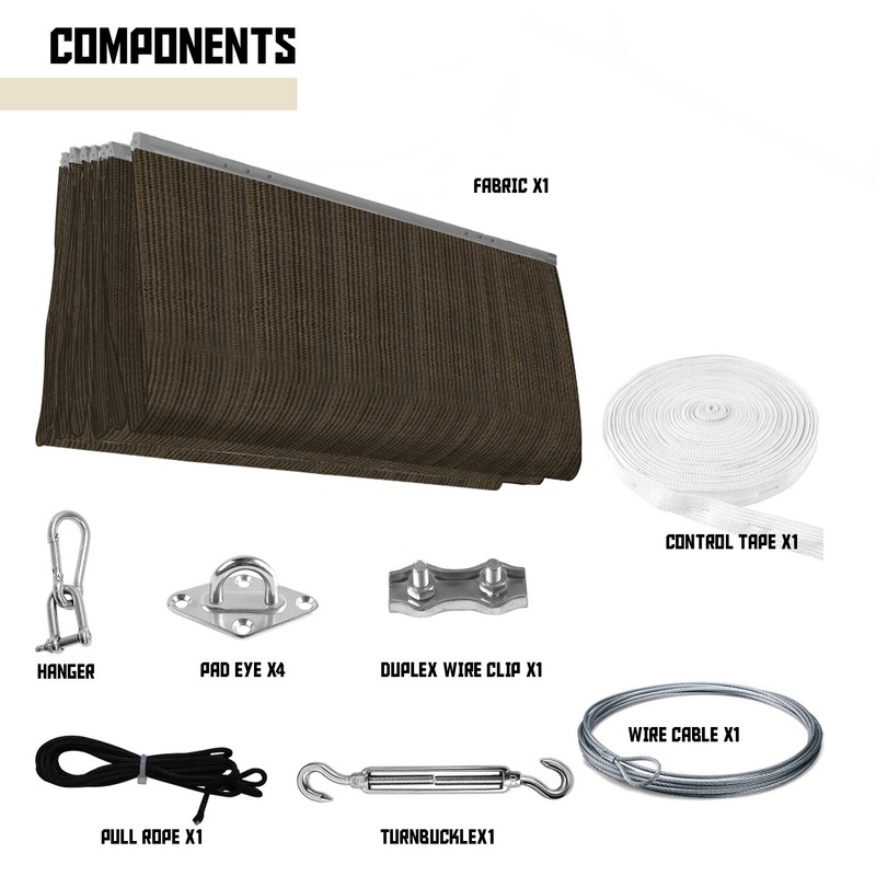 Wire Canopy Retractable Awning Replacement Cover for Pergola Terrace Deck Patio gallery