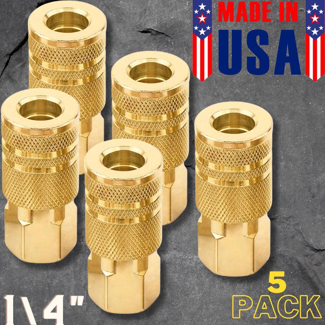 5 Pieces 1/4" Quick Connect Air Hose Fittings Female Coupler Connector Plug Kit gallery