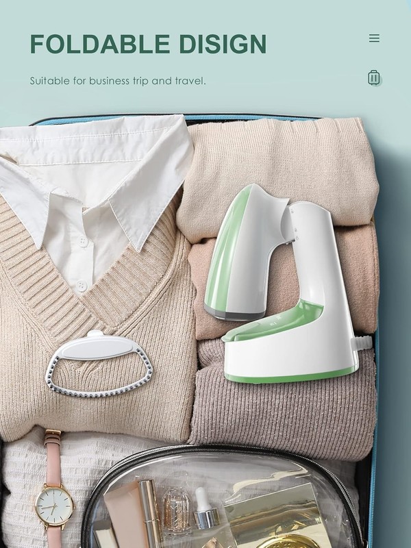 Handheld Garment Steamer - 25 Sec Fast Heat, 20g/min Steam, Space-Saving Design gallery