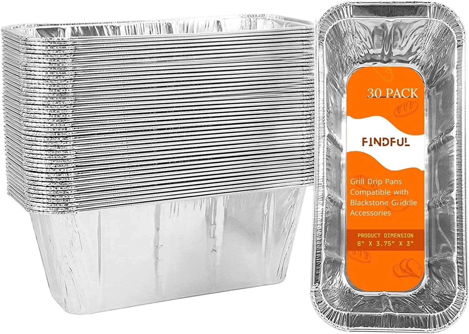 30-Pack Blackstone Griddle Accessories Drip Pan Liners, Aluminum Foil Pan Dispos gallery