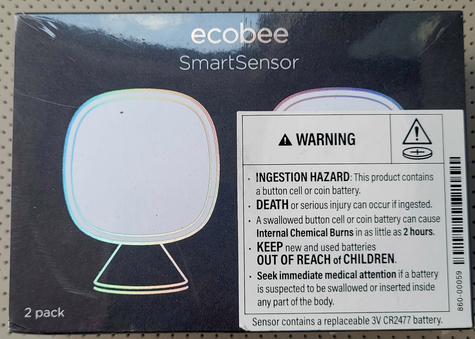 ecobee SmartSensor Room Temperature Sensors - White, Pack of 2 (EB-RSHM2PK-01) gallery