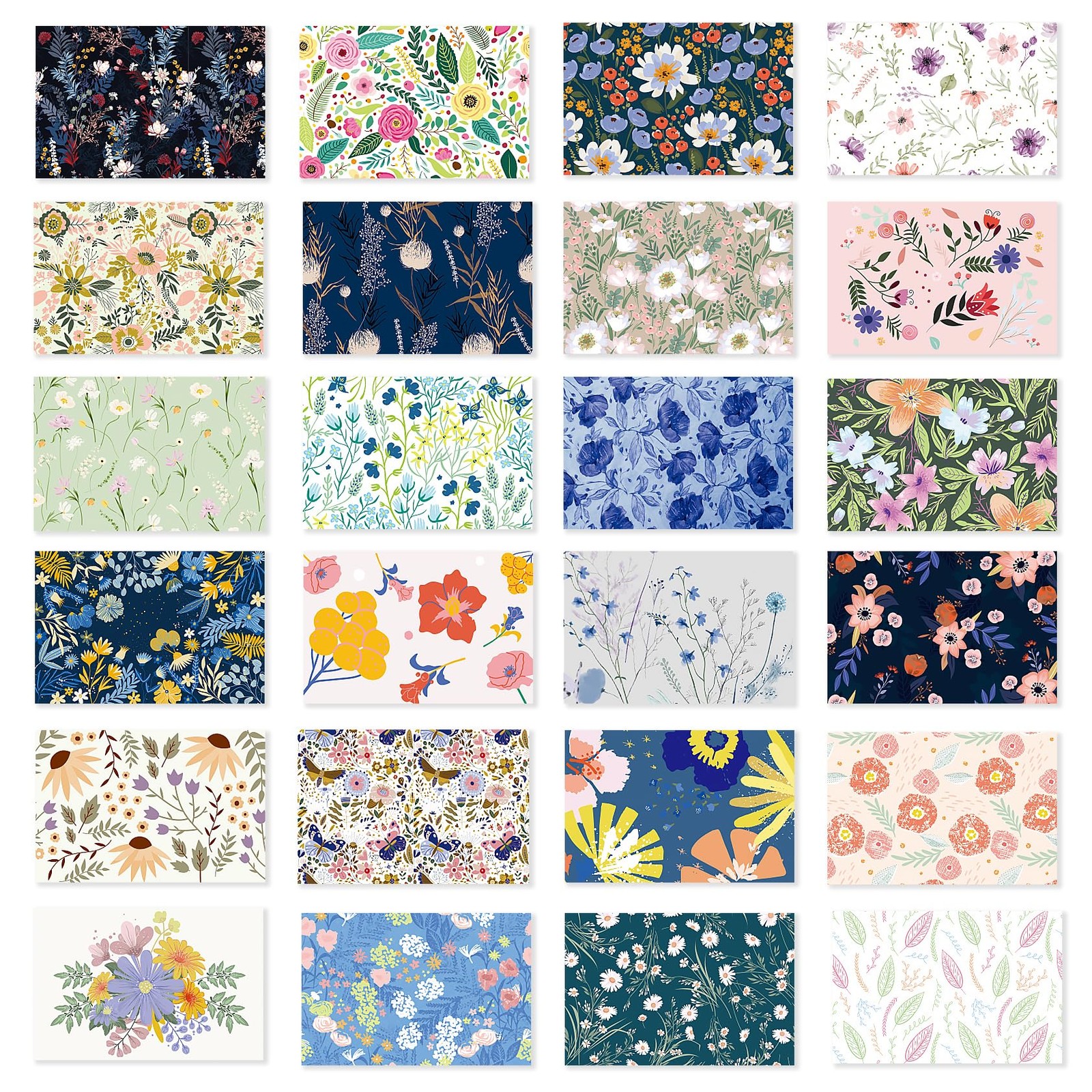 24 Pack Boxed Floral Blank Greeting Cards with 4x6 inches, Watercolor gallery