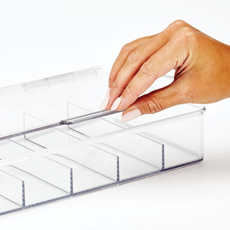 mDesign Plastic Stackable Eyeglass Case Storage Organizer Pack of 2, Clear gallery