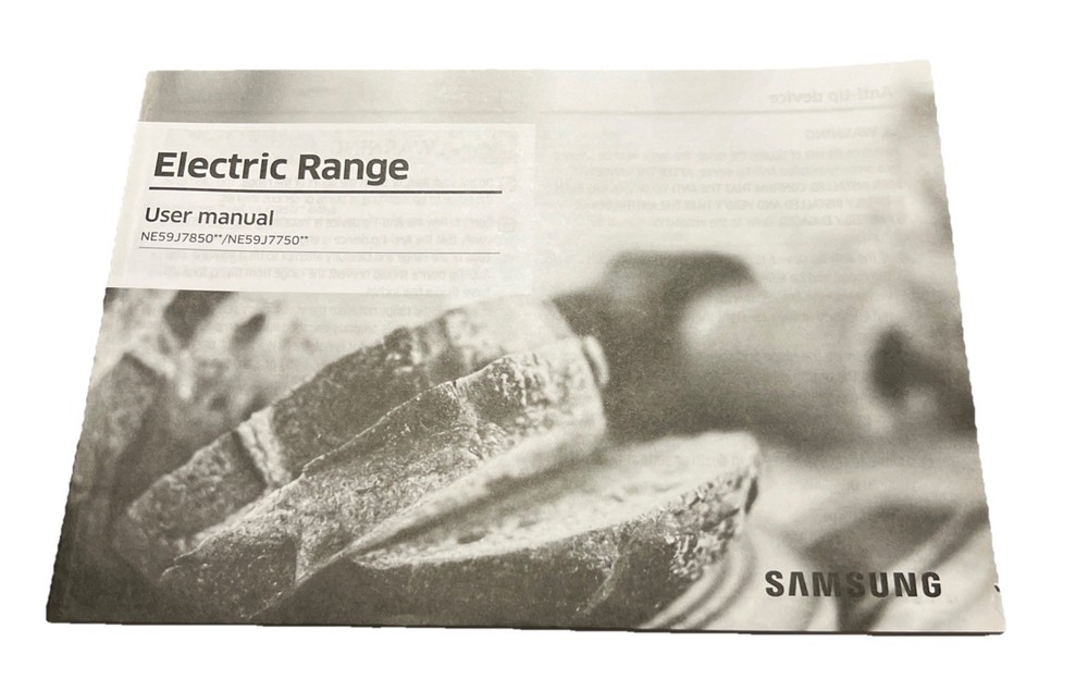 Samsung Electric Range User Manual Paper Book NE59J7850**/NE59J7750**