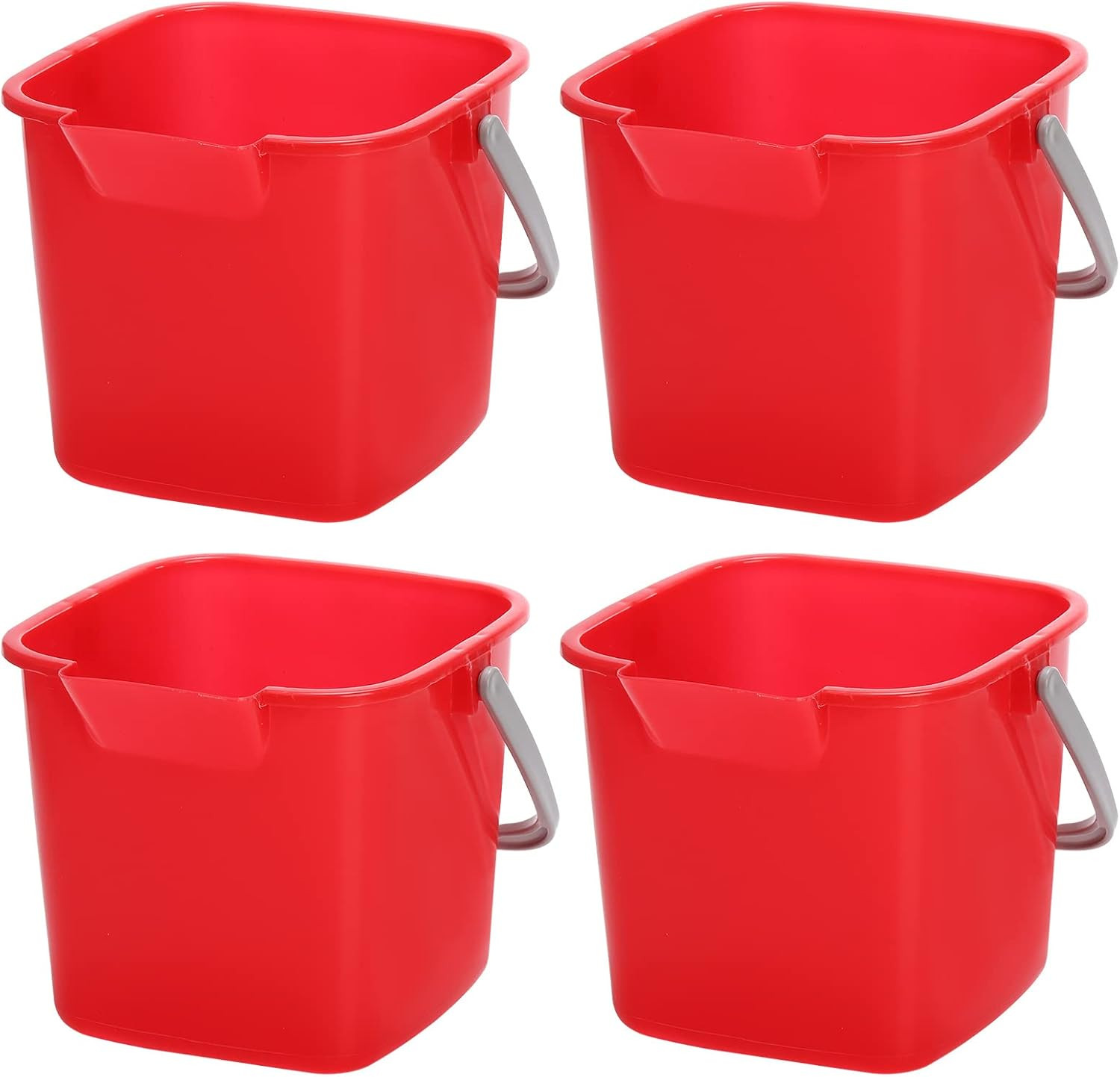 4 Pack Sanitizing Buckets, 3 Quart Small Cleaning Pail, Square Detergent Buck... gallery