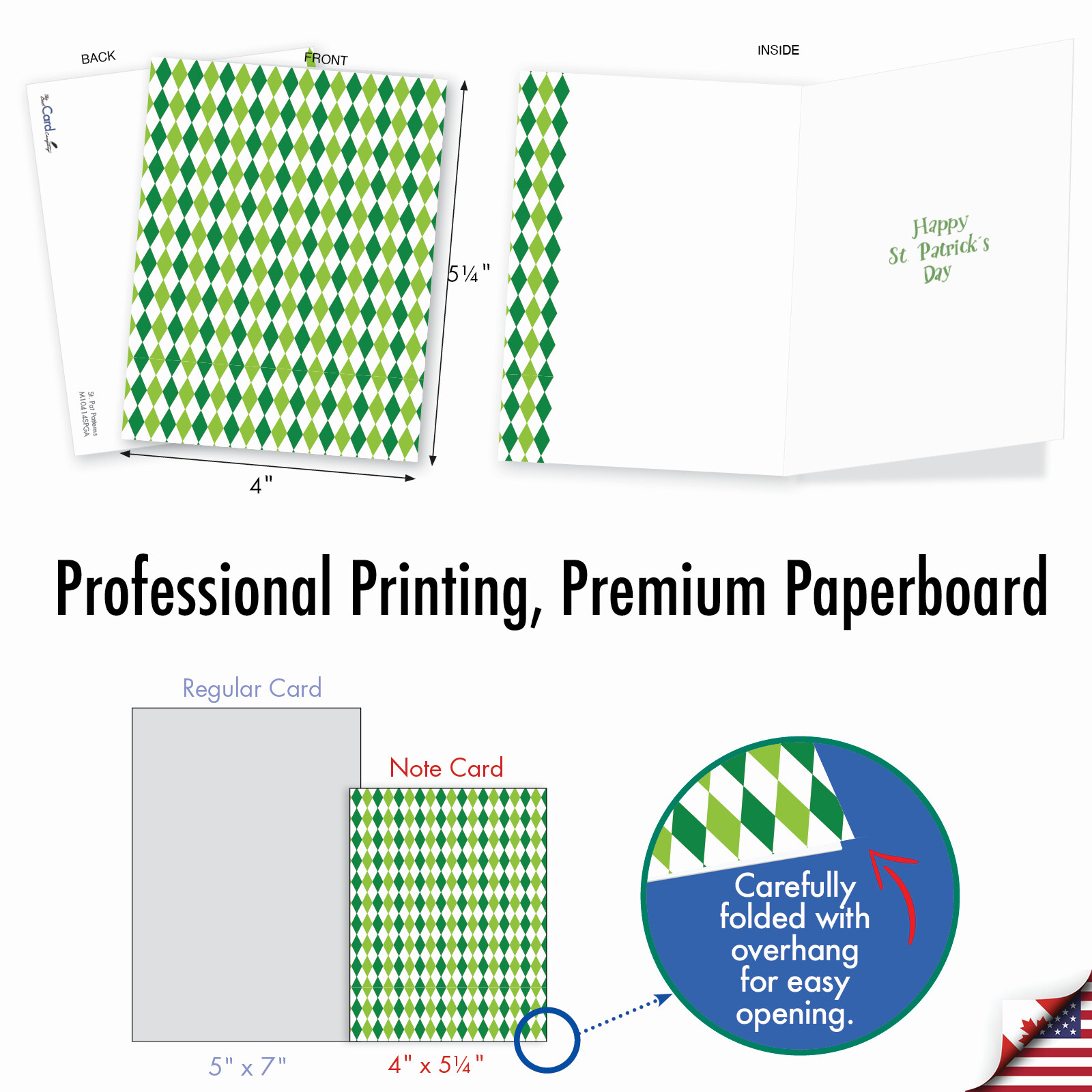 20 Asst'd St. Patrick's Day Notecards w/ Envelopes(2 of Each) St. Pat Patterns gallery