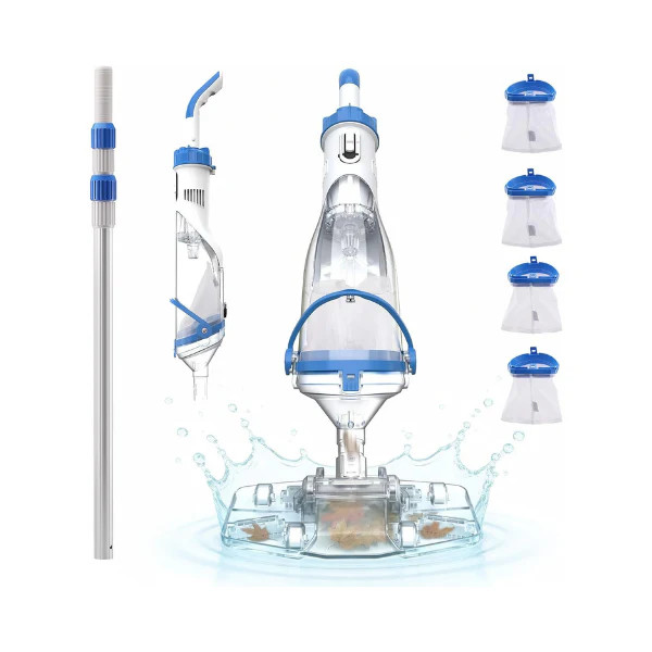 Consciot Cordless Pool Vacuum Cleaner Telescopic Pole 1100 GPH 60 Min Runtime gallery