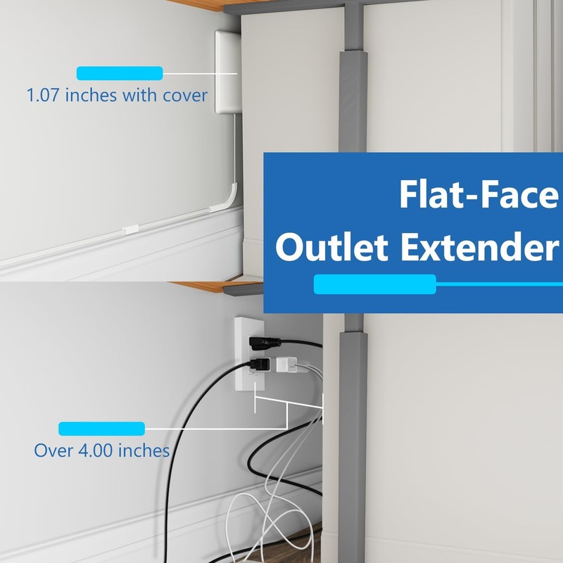 Outlet Extender with 3 Receptacles, 12W USB Type-A, and USB Type-C, USB Port,... gallery