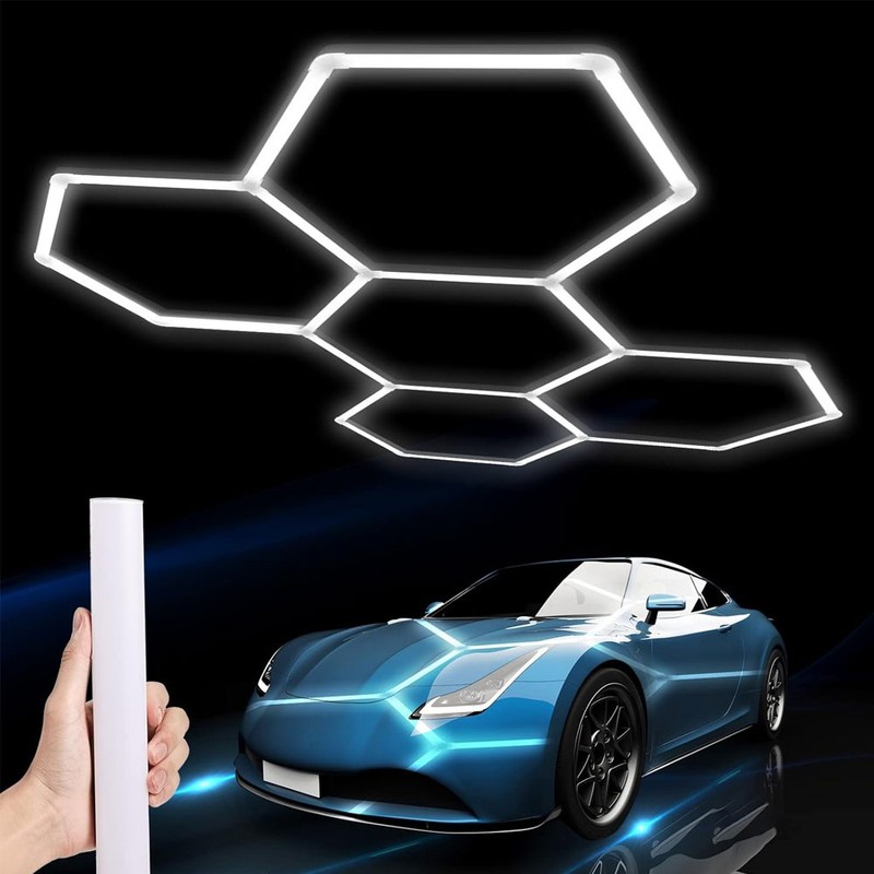 5 Grid LED Hexagonal Garage Light DIY Ceiling Light for Warehouse Workshops Gyms gallery